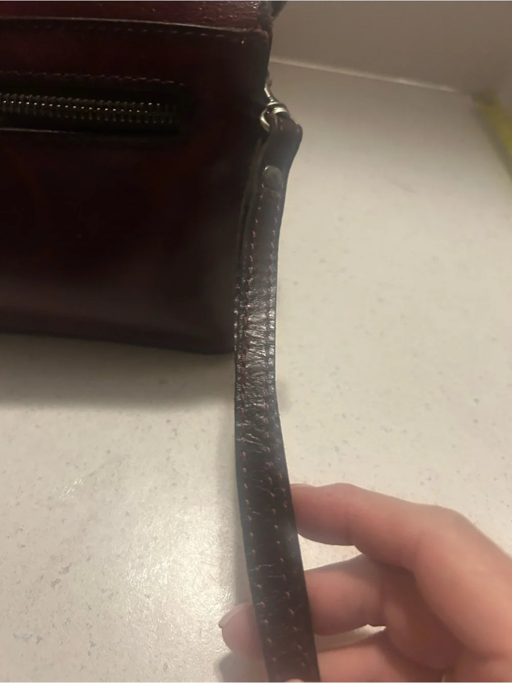 Patricia Nash Crossbody/Wristlet Bag in Dark Burgundy